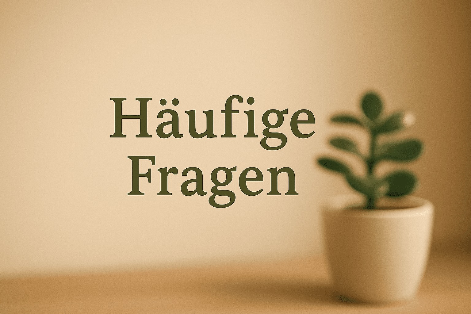 Infobild zur FAQ-Sektion auf der Seite Fotografieren lernen: Häufige Fragen in stilvoller Schrift mit Pflanze im Hintergrund