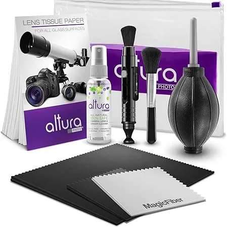 Altura Photo Reinigungsset mit Blasebalg Pinsel Mikrofasertuch
