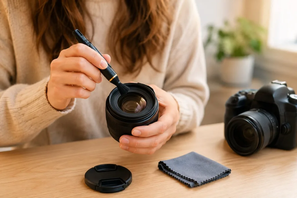Objektiv reinigen mit LensPen für klare Fotos bei Fotografie Anfängern