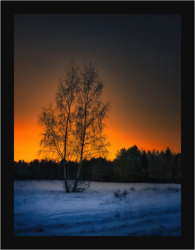 Winterfoto als warmer Winterabend
