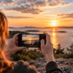 Handyfotografie für Anfänger – Smartphone-Foto bei Sonnenuntergang