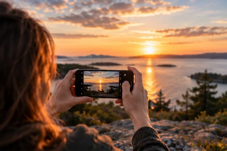 Handyfotografie für Anfänger – Smartphone-Foto bei Sonnenuntergang
